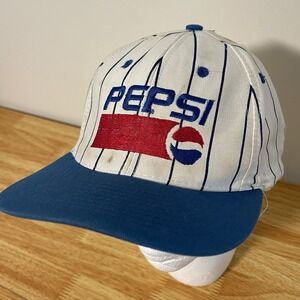 VINTAGE K Products Hat Cap Snapback White Pinstripe Pepsi